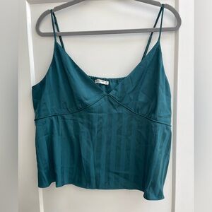 Abercrombie & Fitch Satin Teal Strappy Camisole Pajama Top